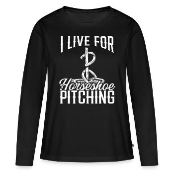Horseshoe Pitching Game I live for Horseshoe Toss - Women's Premium Organic Long Sleeve Shirt - black - Front - Julia (174cm)
