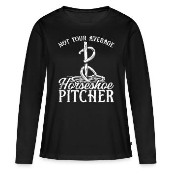 Horseshoe Pitching Game Not your average Tosser - Women's Premium Organic Long Sleeve Shirt - black - Front - Julia (174cm)