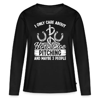 Horseshoe Pitching Game I only care about Tosser - Women's Premium Organic Long Sleeve Shirt - black - Front - Julia (174cm)