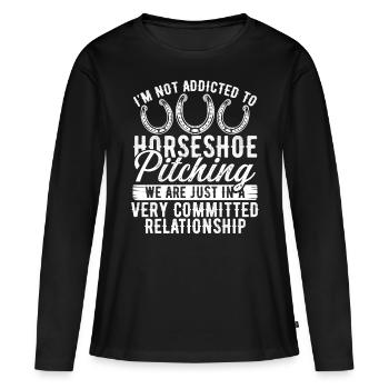 Horseshoe Pitching Game Im not addicted TosserHors - Frauen Premium Bio Langarmshirt - Schwarz - Vorne - Julia (174cm)