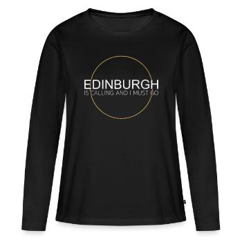 Citation d’Édimbourg - T-shirt manches longues Premium bio Femme - noir - Devant - Julia (174cm)