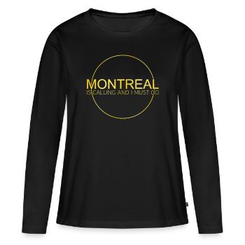Montreal Saying - Women's Premium Organic Long Sleeve Shirt - black - Front - Julia (174cm)