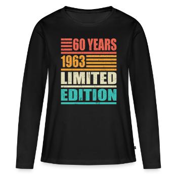 60th birthday Born 1963 Limited Edition - Women's Premium Organic Long Sleeve Shirt - black - Front - Julia (174cm)