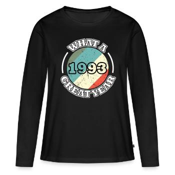 30. Geburtstag Jahrgang 1993 Great Year 1993 - Frauen Premium Bio Langarmshirt - Schwarz - Vorne - Julia (174cm)