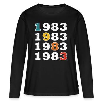 40. Geburtstag Jahrgang 1983 Retro Vintage Style - Frauen Premium Bio Langarmshirt - Schwarz - Vorne - Julia (174cm)