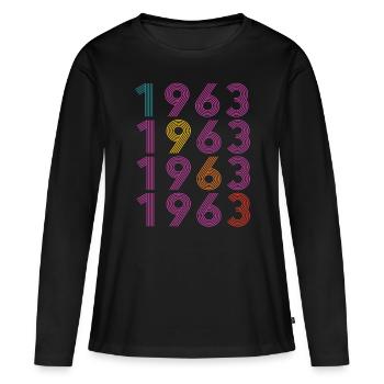 60th birthday Born 1963 Retro Vintage Style - Women's Premium Organic Long Sleeve Shirt - black - Front - Julia (174cm)