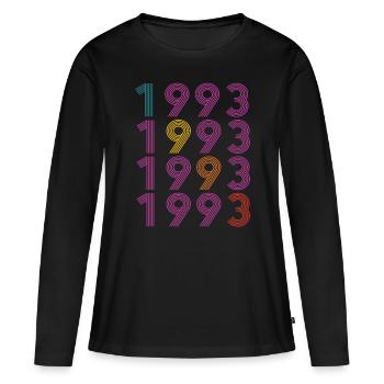 30th birthday vintage 1993 Retro Vintage Style - Women's Premium Organic Long Sleeve Shirt - black - Front - Julia (174cm)