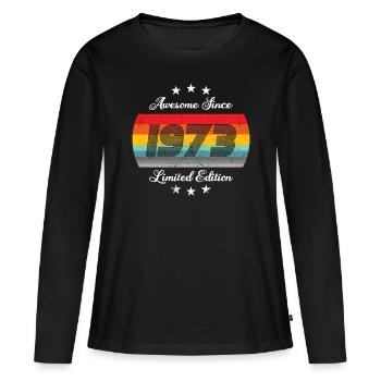 50th birthday Born 1973 Limited Edition 1973 - Women's Premium Organic Long Sleeve Shirt - black - Front - Julia (174cm)