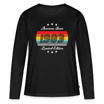 40. Geburtstag Jahrgang 1983 Limited Edition 1983 - Frauen Premium Bio Langarmshirt - Schwarz - Vorne - Julia (174cm)