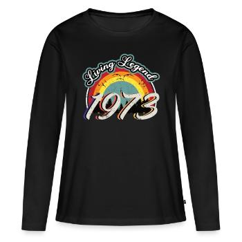 50th birthday born 1973 Living Legend 1973 - Women's Premium Organic Long Sleeve Shirt - black - Front - Julia (174cm)