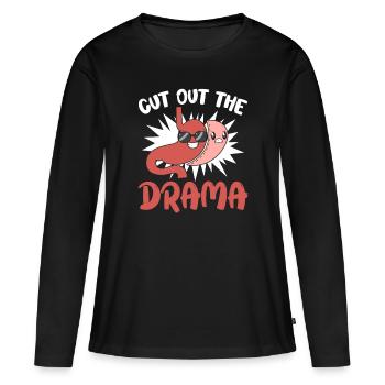 Fini le drame de la guérison de l’estomac - T-shirt manches longues Premium bio Femme - noir - Devant - Julia (174cm)
