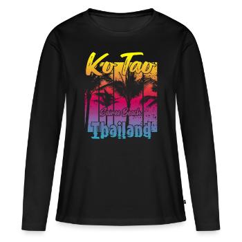 Ko Tao Sairee Beach Thaïlande - T-shirt manches longues Premium bio Femme - noir - Devant - Julia (174cm)