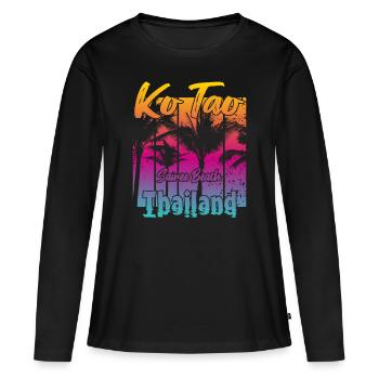 Ko Tao Sairee Beach Thaïlande - T-shirt manches longues Premium bio Femme - noir - Devant - Julia (174cm)