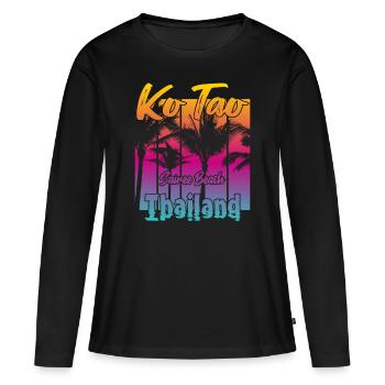 Ko Tao Sairee Beach Thaïlande - T-shirt manches longues Premium bio Femme - noir - Devant - Julia (174cm)