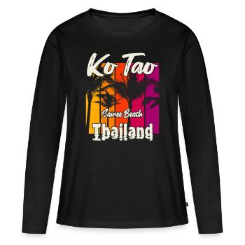 Ko Tao Sairee Beach Thaïlande - T-shirt manches longues Premium bio Femme - noir - Devant - Julia (174cm)