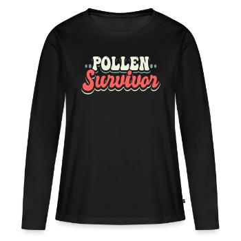 Cadeau de chemise de survivant de pollen - T-shirt manches longues Premium bio Femme - noir - Devant - Julia (174cm)