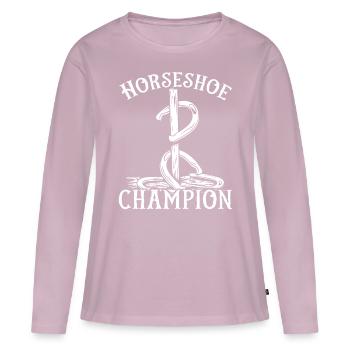 Horseshoe Pitching Game Champion Tosser - Frauen Premium Bio Langarmshirt - Altrosa - Vorne - Julia (174cm)