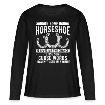 Horseshoe Pitching Game Funny Humor Tosser - Frauen Premium Bio Langarmshirt - Schwarz - Vorne - Julia (174cm)