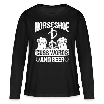 Horseshoe Pitching Game Drinking Beer Tosser - Frauen Premium Bio Langarmshirt - Schwarz - Vorne - Julia (174cm)