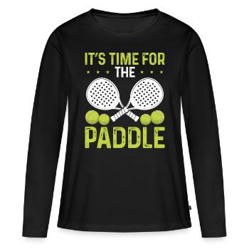 Paddle Tennis Player Its time for the PaddlePaddle - Women's Premium Organic Long Sleeve Shirt - black - Front - Julia (174cm)