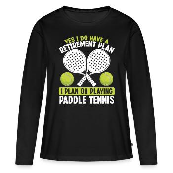 Paddle Tennis Player Retirement Plan Retired - Women's Premium Organic Long Sleeve Shirt - black - Front - Julia (174cm)