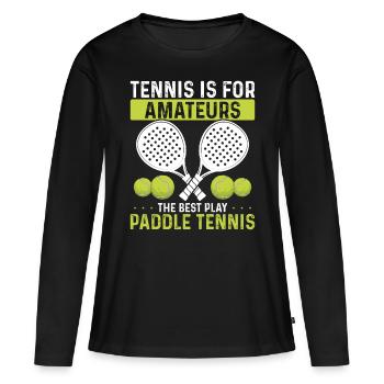 Joueur de paddle tennis drôle de tennis est pour l’humour - T-shirt manches longues Premium bio Femme - noir - Devant - Julia (174cm)