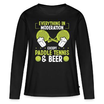 Joueur de paddle-tennis Équipe de paddle à boire de la bière - T-shirt manches longues Premium bio Femme - noir - Devant - Julia (174cm)