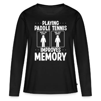 Paddle Tennis Player Funny Improves Memory Paddle - Frauen Premium Bio Langarmshirt - Schwarz - Vorne - Julia (174cm)