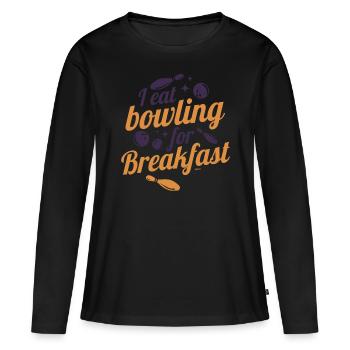 Dicton de bowling cool - T-shirt manches longues Premium bio Femme - noir - Devant - Julia (174cm)