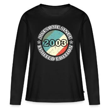 20. Geburtstag Awesome Since 2003 Limited Edition - Frauen Premium Bio Langarmshirt - Schwarz - Vorne - Julia (174cm)