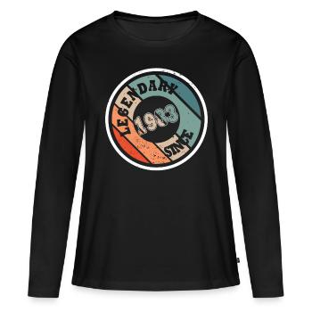 40e anniversaire né en 1983 Légendaire depuis 1983 - T-shirt manches longues Premium bio Femme - noir - Devant - Julia (174cm)