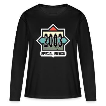 20. Geburtstag Jahrgang 2003 Special Edition - Frauen Premium Bio Langarmshirt - Schwarz - Vorne - Julia (174cm)