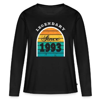 30. Geburtstag Jahrgang 1993 Legendary Since 1993 - Frauen Premium Bio Langarmshirt - Schwarz - Vorne - Julia (174cm)