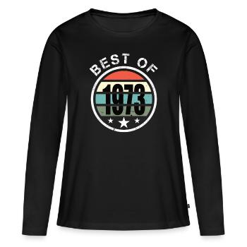 50. Geburtstag Jahrgang 1973 Best of 1973 - Frauen Premium Bio Langarmshirt - Schwarz - Vorne - Julia (174cm)