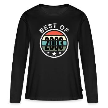 20. Geburtstag Jahrgang 2003 Best of 2003 - Frauen Premium Bio Langarmshirt - Schwarz - Vorne - Julia (174cm)
