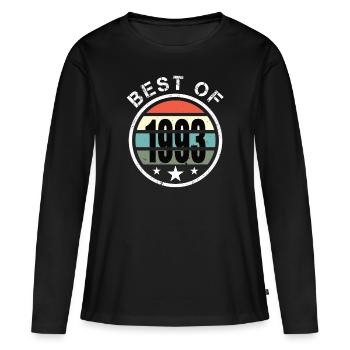 30. Geburtstag Jahrgang 1993 Best of 1993 - Frauen Premium Bio Langarmshirt - Schwarz - Vorne - Julia (174cm)