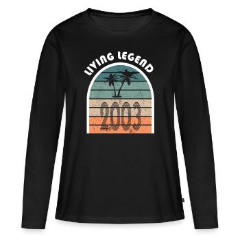 20. Geburtstag Living Legend 2003 Jahrgang 2003 - Frauen Premium Bio Langarmshirt - Schwarz - Vorne - Julia (174cm)