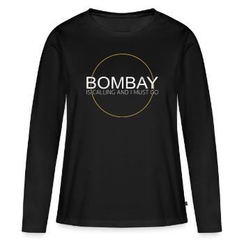 Dicton de Bombay - T-shirt manches longues Premium bio Femme - noir - Devant - Julia (174cm)