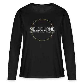 Citation de Melbourne - T-shirt manches longues Premium bio Femme - noir - Devant - Julia (174cm)