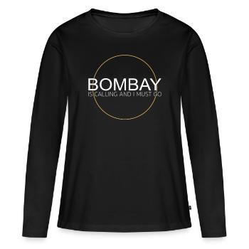 Dicton de Bombay - T-shirt manches longues Premium bio Femme - noir - Devant - Julia (174cm)