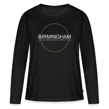 Birmingham Dicton - T-shirt manches longues Premium bio Femme - noir - Devant - Julia (174cm)
