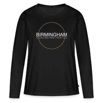 Birmingham Dicton - T-shirt manches longues Premium bio Femme - noir - Devant - Julia (174cm)