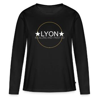 Lyon Spruch - Frauen Premium Bio Langarmshirt - Schwarz - Vorne - Julia (174cm)