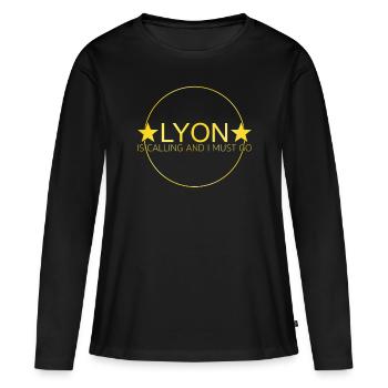 Lyon Spruch - Frauen Premium Bio Langarmshirt - Schwarz - Vorne - Julia (174cm)