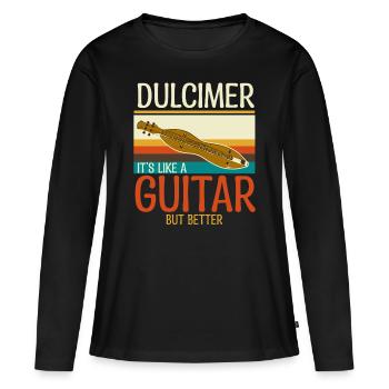 Dulcimer Instrument - T-shirt manches longues Premium bio Femme - noir - Devant - Julia (174cm)