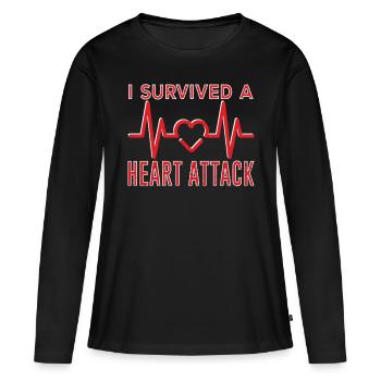 I survived a heart attack Heart attack - Women's Premium Organic Long Sleeve Shirt - black - Front - Julia (174cm)