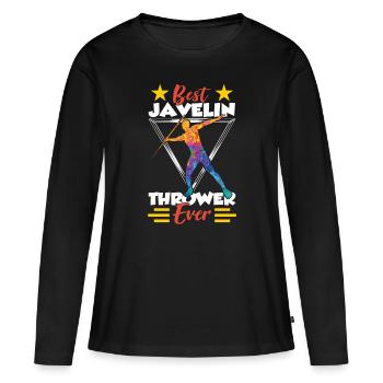 Meilleur lanceur de javelot de tous les temps Lancer de javelot - T-shirt manches longues Premium bio Femme - noir - Devant - Julia (174cm)