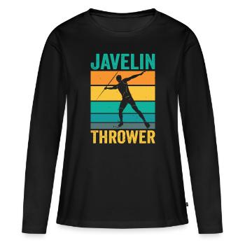 Lanceur de javelot Lancer de javelot Lancer de javelot Lancer de javelot Lancer de javelot - T-shirt manches longues Premium bio Femme - noir - Devant - Julia (174cm)