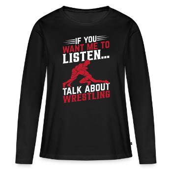 Lutte Lutte Lutte Arts Martiaux Lutte - T-shirt manches longues Premium bio Femme - noir - Devant - Julia (174cm)