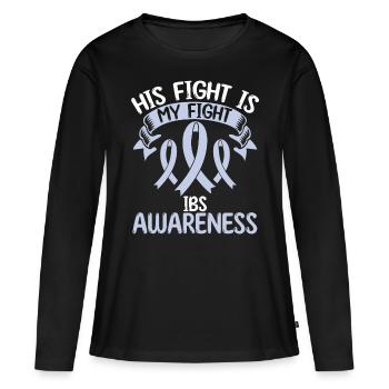 Syndrome du côlon irritable Son combat est mon combat - T-shirt manches longues Premium bio Femme - noir - Devant - Julia (174cm)